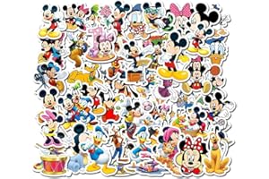 ZIYZIIY 50pcs Vinyl Stickers Waterproof Disney Mickey Minnie Graffiti Decals for Water Bottles Cars Motorcycle Skateboard Portable Luggages Phone Ipad Laptops