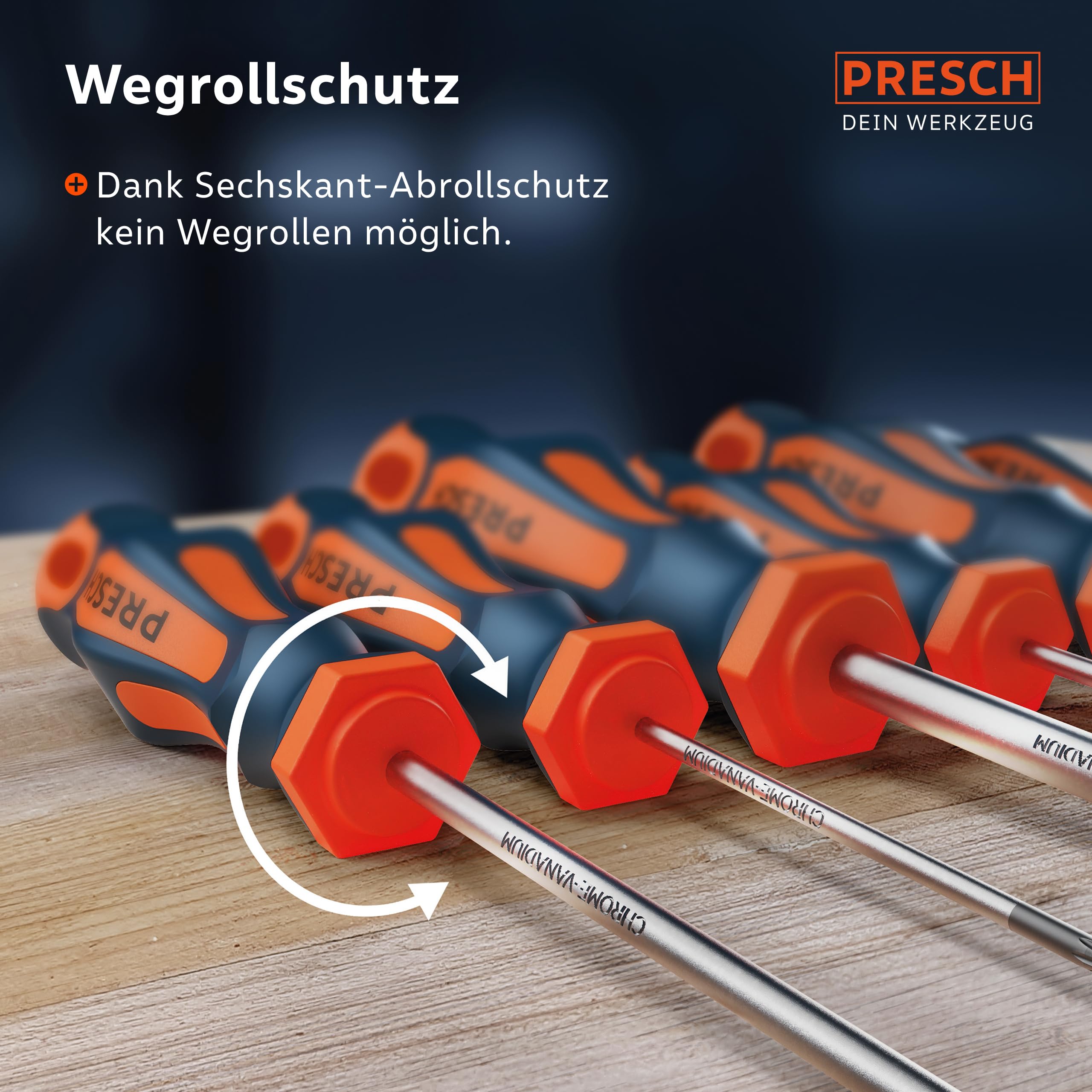 Presch TX Schraubendreher Set 6-teilig - Hochwertige, magnetische Sternschraubenzieher - Innensechsrund T Schraubenzieher Satz - Profi Werkzeug zum Schrauben 8
