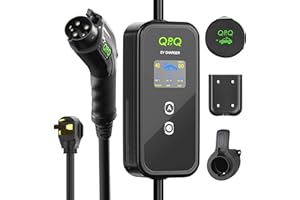 QPQ Level 2 EV Charger 40Amp Portable EV Charger Level 2, Adjustable Current & Time Delay 25ft Cable Electric Vehicle Charging Stations with NEMA 14-50 Plug for J1772 EVs