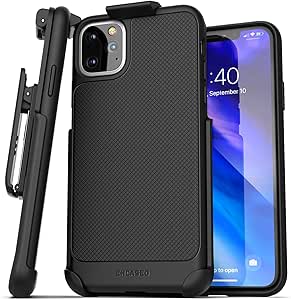 Amazon Com Encased Iphone 11 Pro Max Belt Clip Case Thin Armor Slim Grip Cover With Holster Black Cell Phones Accessories