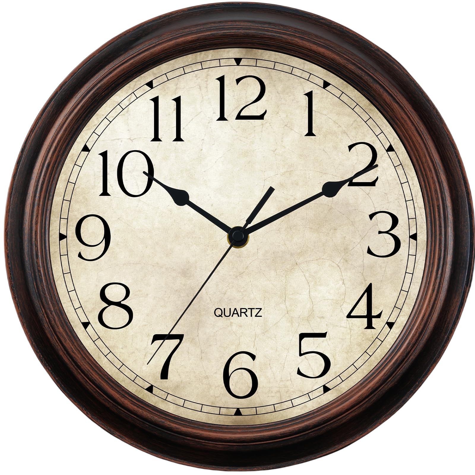KECYET Wall Clock Battery Operated Vintage Silent Non-Ticking Analog Wall Clocks 8.5 Inch Small Retro Clock Decorative for Kitchen Bathroom Bedroom Home Office (Bronze)