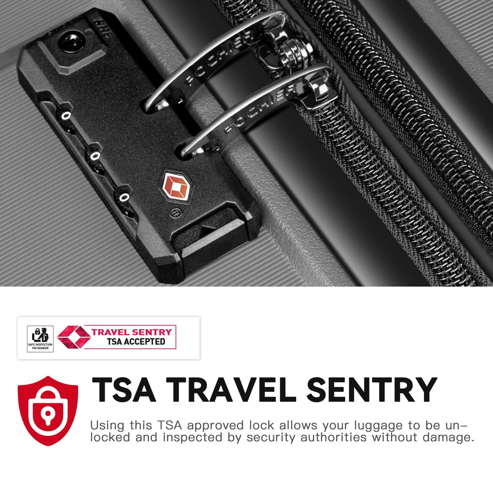 FOCHIER F Expandable Luggage Sets 3 Piece With TSA Lock,Luggage Set PP Material Travel Suitcase Set With Spinner Wheels for Men Women, 20''/24''/28'', Grey