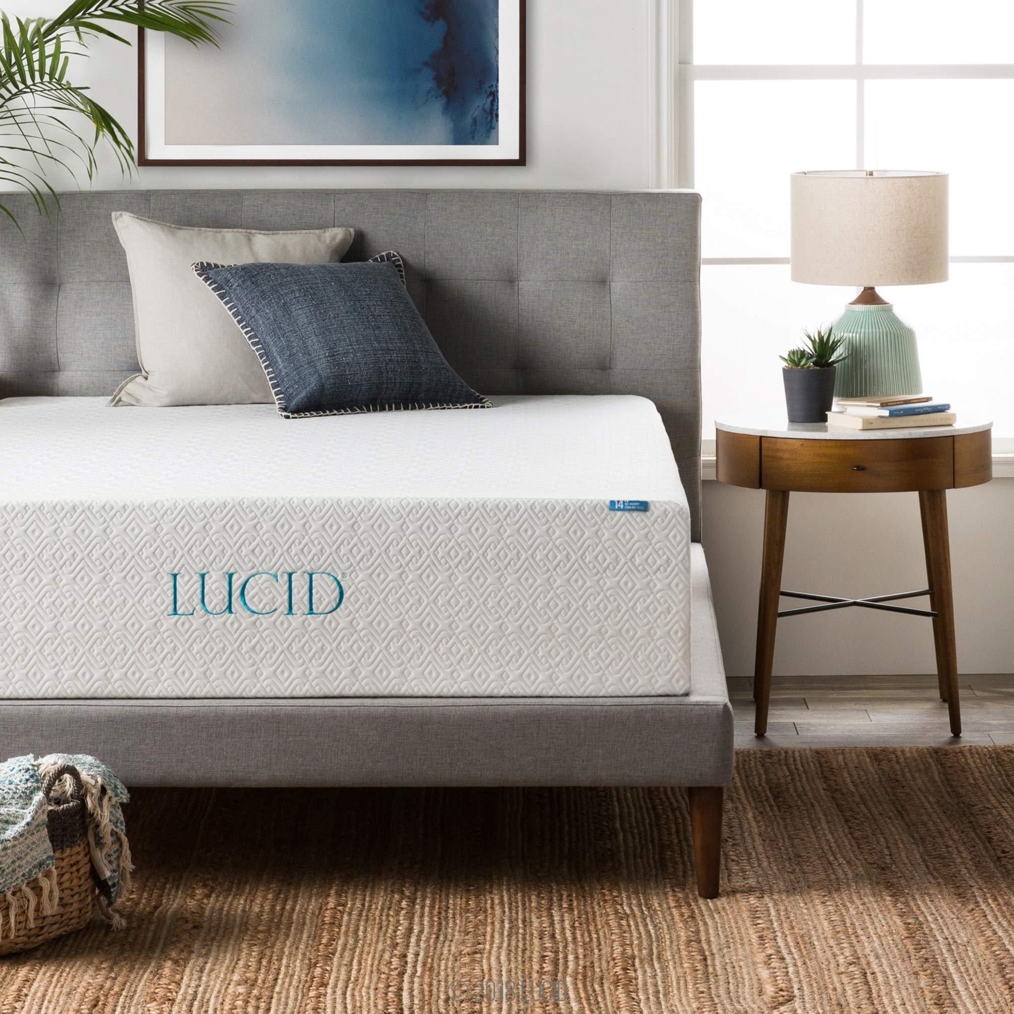 LUCID 14 Inch Memory Foam Mattress - Triple-Layer - Ventilated Gel Memory Foam - CertiPUR-US Certified - 10-Year U.S. Warranty - Cal King