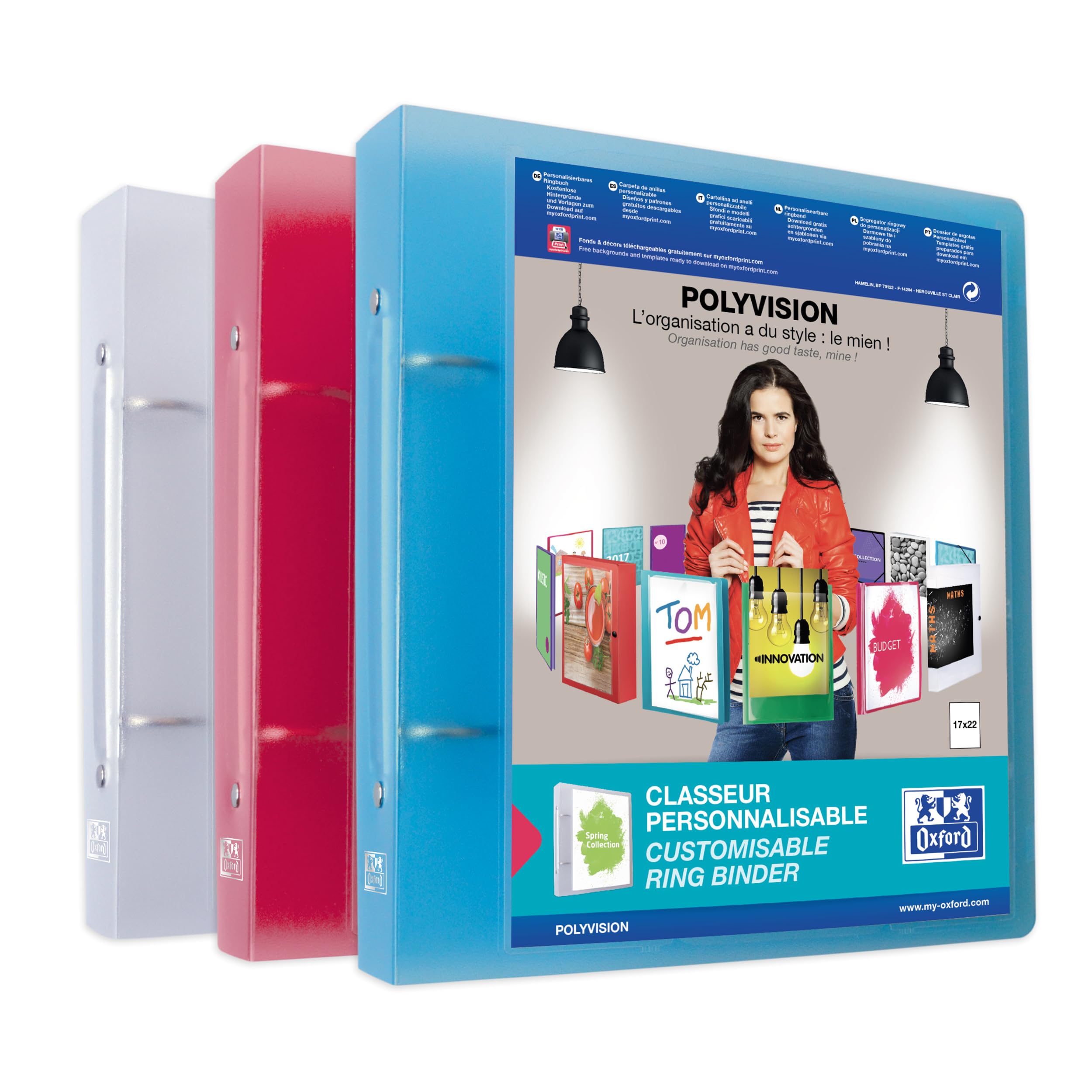 Elba Polyvision Ring Binder 17 x 22 cm Blue/Pink
