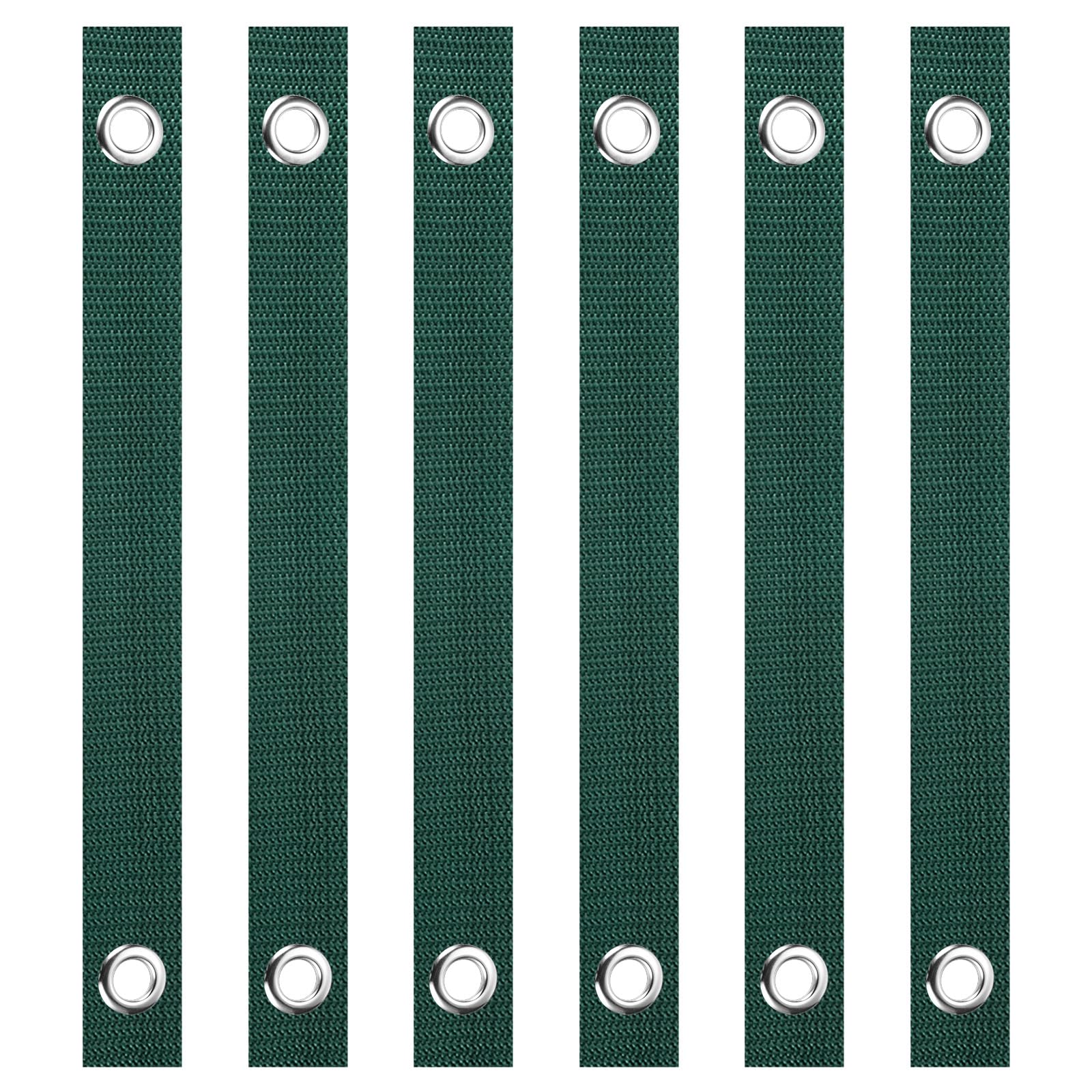 PATIKIL 16 Inch Tree Straps for Staking, 6 Pack Tree Support Stakes, Tree Straightening Ties with Grommets for Newly Planted Straight, Green