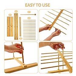 Mozphae Bamboo-Pasta-Drying-Rack with Transfer Wand