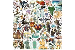 LHST 50Pcs The Legend of Zelda: Tears of the Kingdom Stickers Pack, Aesthetic Vinyl Waterproof Game Sticker Decals for Water Bottle,Laptop,Phone,Skateboard,Scrapbooking,Bumper Gifts for Kids Teens Adults for Party Supply Favor (Tears of the Kingdom)