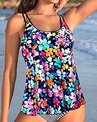 Womens Flowy Tankini Tops Only - Modest Bathing