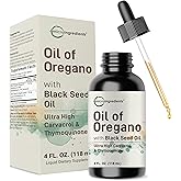 Oil of Oregano with Black Seed Oil, 4 fl oz | 2-in-1 Dropper | High Potency Liquid Drops with Carvacrol & Thymoquinone | Immune Support | Natural Herbal Supplement | Vegan, Plant Based, Non-GMO