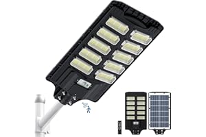 OKPRO 3500W Solar Street Light Motion Sensor, 7000K Solar Powered Outdoor Lights Dusk to Dawn, 240° Wide-Angle Illumination Solar Lights Outdoor Waterproof IP66, Solar Outdoor Lights