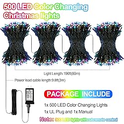 196FT 500 LED Christmas Lights Outdoor String