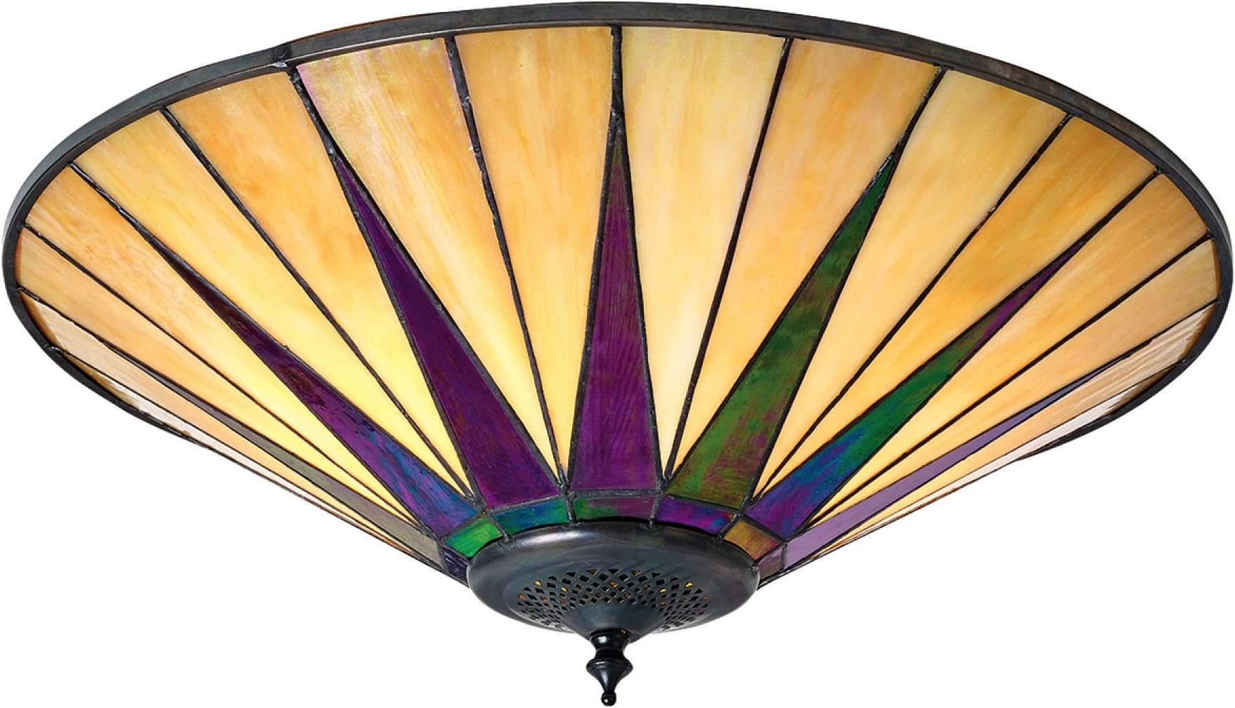 Dark Star Large Tiffany Style Two Light Flush Ceiling Fixture - Interiors 1900 70240