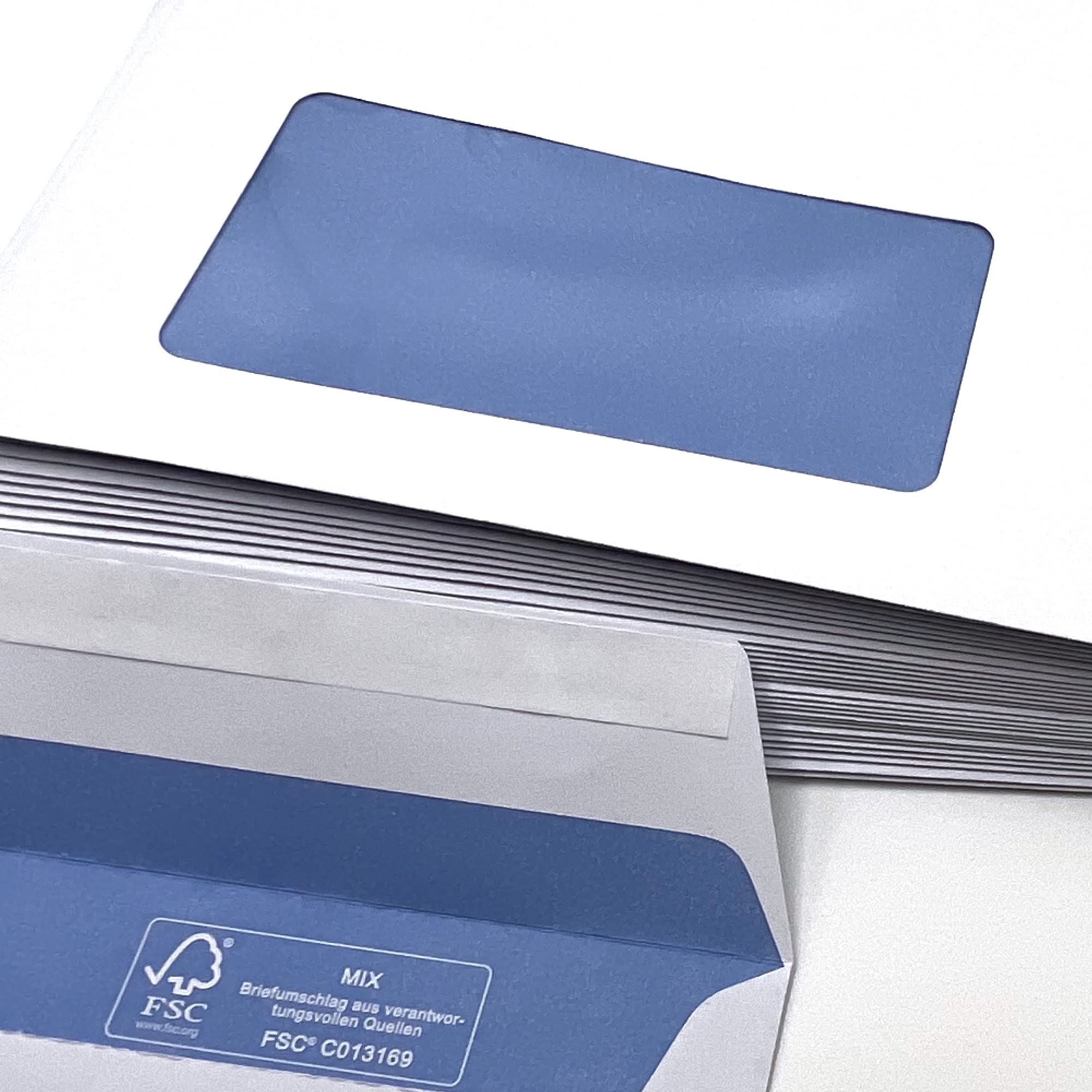 Premium envelopes with Window, DIN Long = 220 x 110 mm, Laser Printable, Heat-Stable Window, Made of FSC Certified Paper, Window envelopes for Business Mail 220 x 110 mm