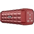 BUGANI Bluetooth Speaker Portable Wireless Speaker, 100ft Wireless Range, Louder Volume, Stereo Sound, Amazing Bass 24H Playtime, IPX5, Built-in Mic, Waterproof Speaker for Home, Outdoor, Red