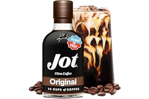 Jot Coffee Concentrate (Original) High Caffeine Cold Brew Coffee Concentrate Liquid for Iced Coffees, Instant Espresso, Hot or Cold Instant Coffees - Makes 14 Cups, 150mg Caffeine/Tbsp, Sugar Free