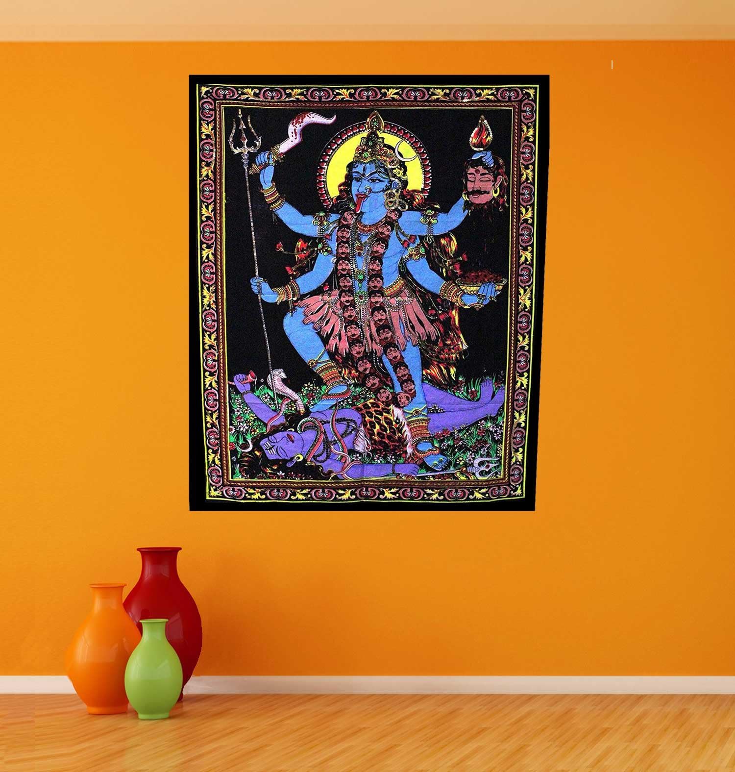 Beautiful Goddess Kali Tapestry Wall Hanging Home Decor Poster Size