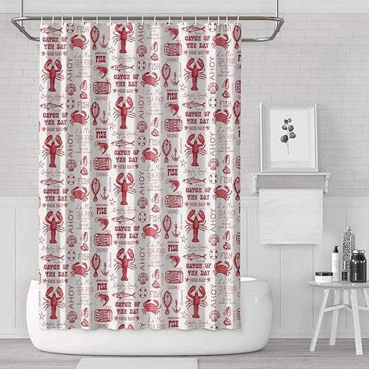 Amazon Com Boshout Seafood Crab Lobster Red Oilcloth Tablecloth