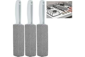 3 Pack Cleaning Pumice Stone for Gas Stove Grates & Top, Pumice Stone Cleaner for Oven with Extra Long Handle, Remove Water R