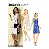 Butterick Patterns B6317 Misses' Pullover V-Neck Dresses, Size E5 (14-16-18-20-22)