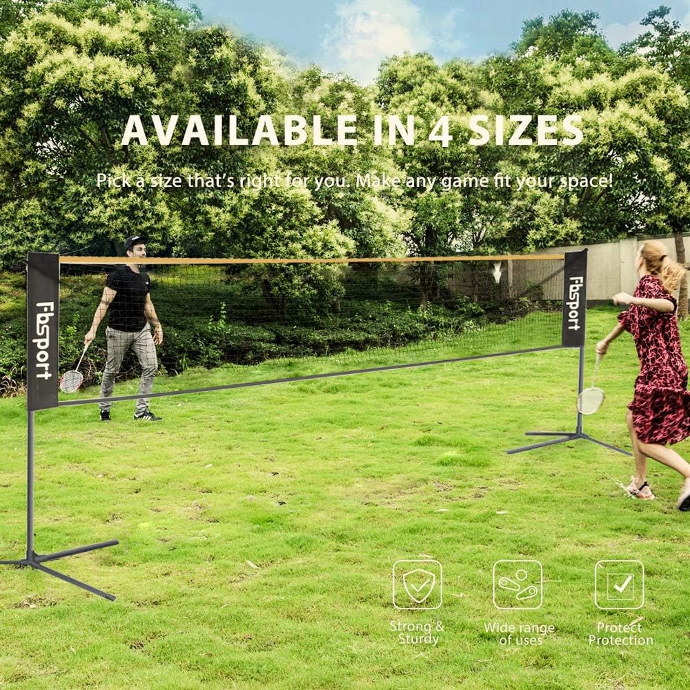 FBSPORT Portable Badminton Net Set, Adjustable Height Tennis, Kids Volleyball, Soccer Tennis Badminton Net with Poles Carry Bag, Easy Set up Net for Backyard, Indoor, Outdoor, Beach, Driveway : Sports & Outdoors
