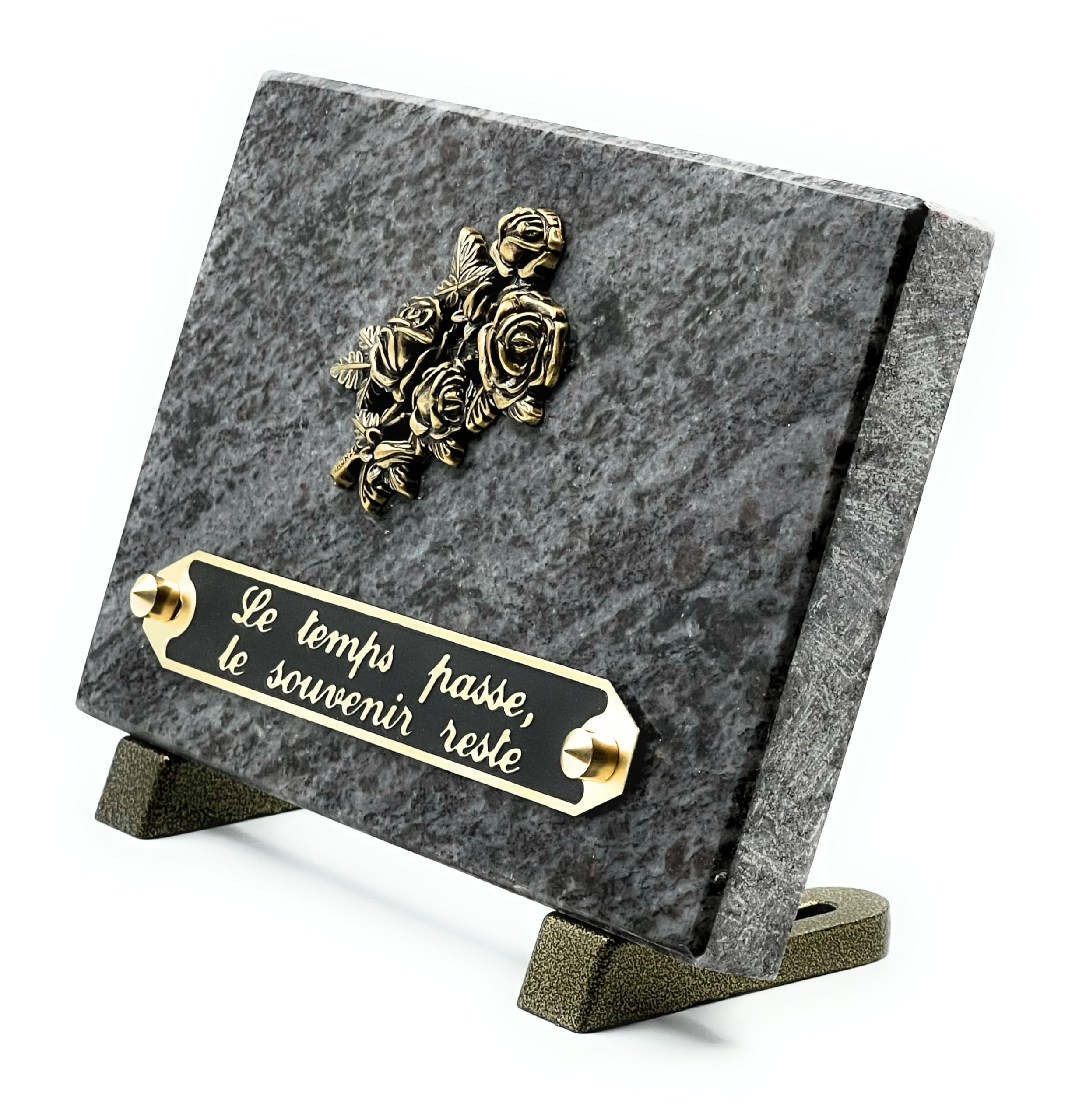 Amour Éternel Grave Plaque | Granite | Classic Grey | 18cm x 12cm | Funeral Signage