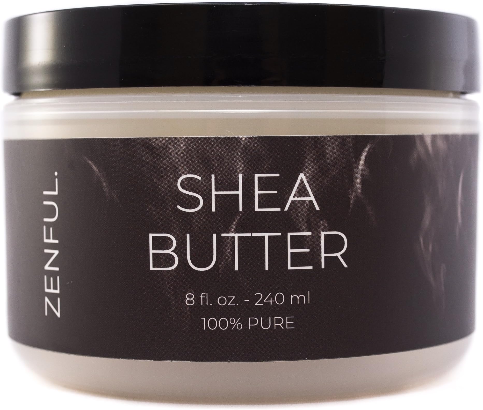 African Unrefined Raw Shea Butter 100% PURE- Use alone or in DIY Recipes for Skin Care or Hair Care- Moisturizing- Unscented- Vegan and Cruelty Free - Double walled 8 oz jar - by Zenful