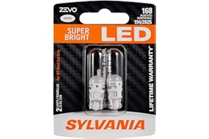 SYLVANIA ZEVO 168 T10 W5W White LED Bulb, (Contains 2 bulbs)
