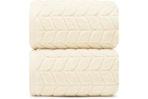 Alusa Home Ultra Soft & Stylish 700 GSM Luxury Bath Sheets | Pack of 2 | Extra Large 35x70 Inches | 100% Zero-Twist, Long-Staple Cotton | Remarkably Absorbent (Papyrus)