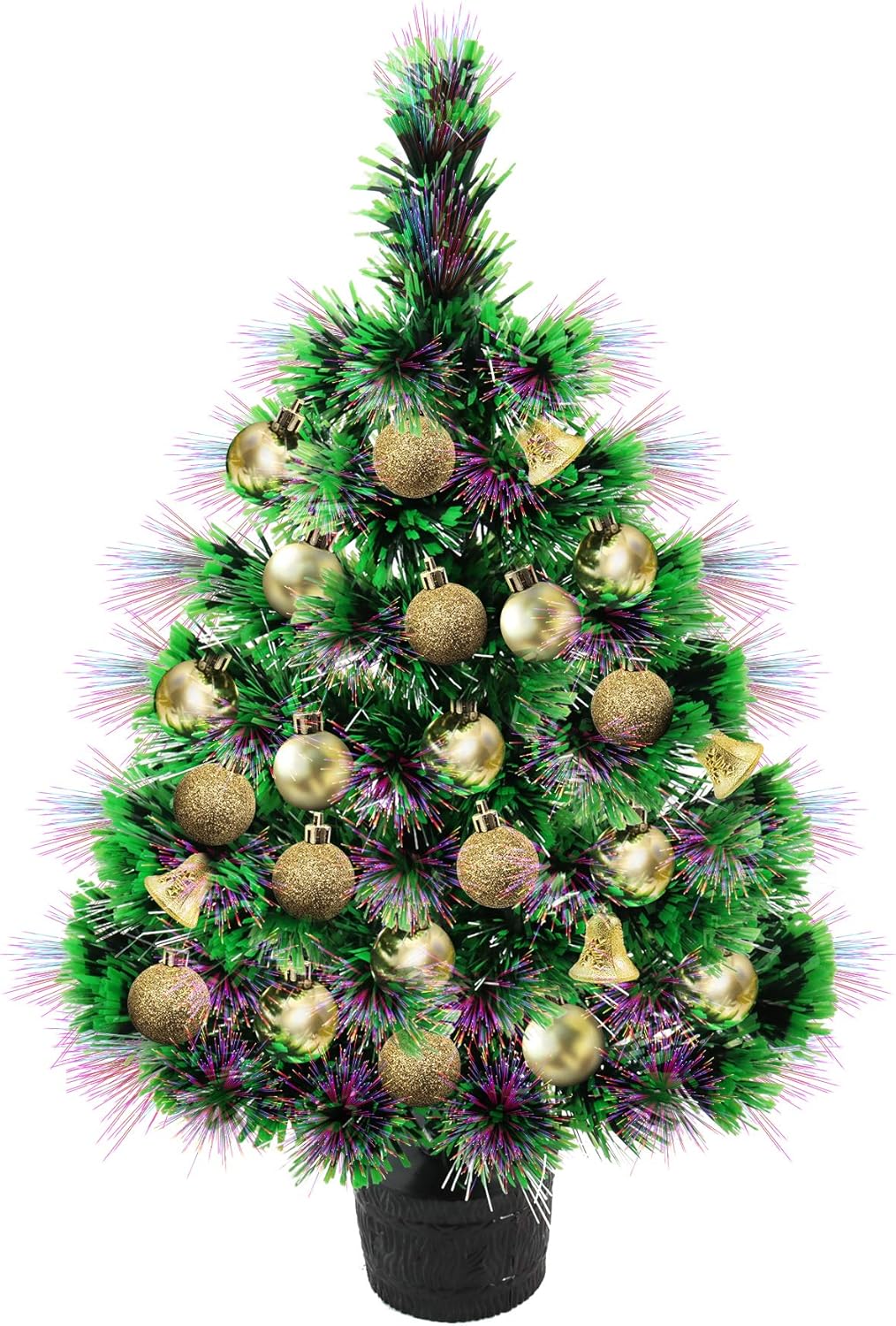 CORST Mini Christmas Tree Fiber Optic Lighted 55cm Pre Lit Tabletop