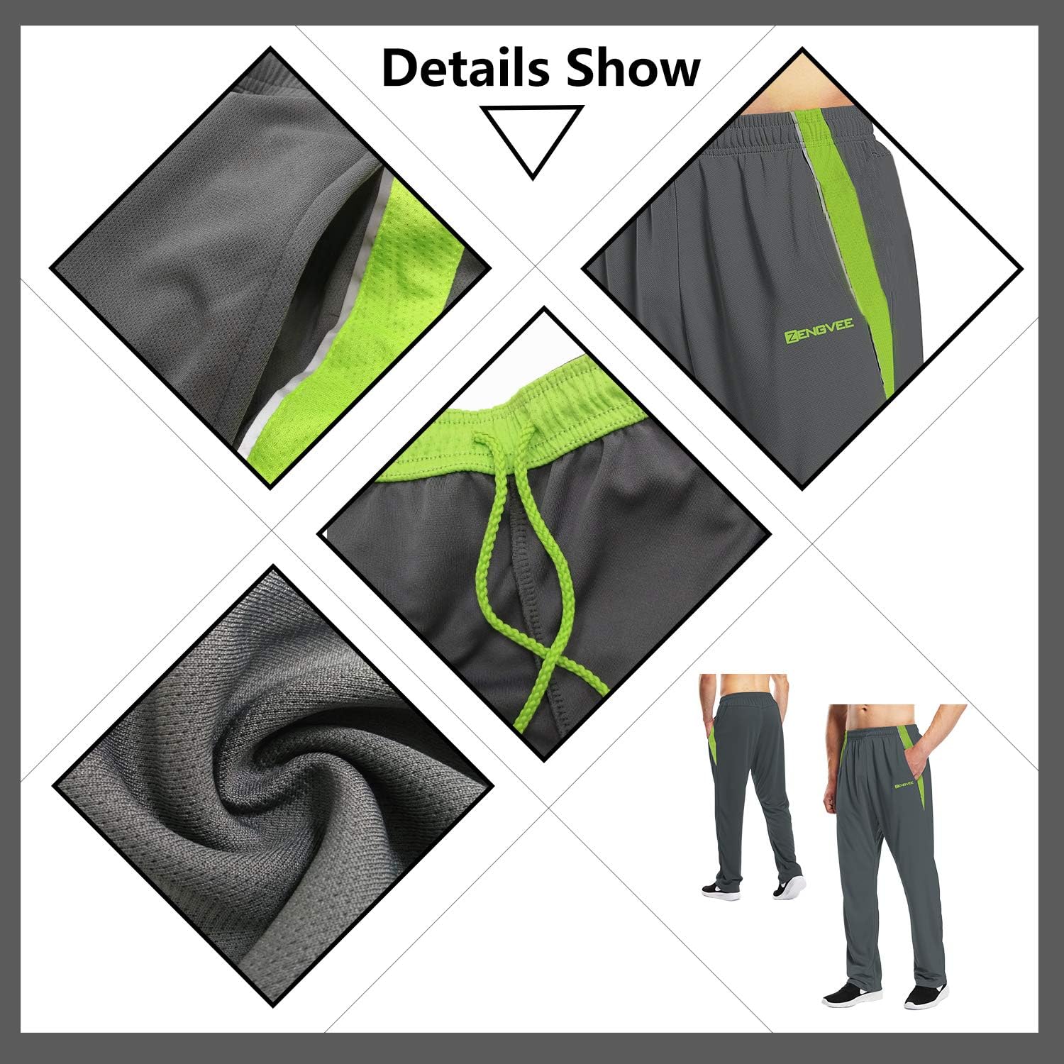 1994Fashion Mens Sweatpants Open-Bottom Workout Jogger Pant with Pockets: Clothing