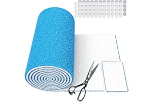 UBeesize Air Vent Filters, 120" x 12" Cut to Size Air Filter Material (50+ Filters), MERV 8 Triple Vent Filter Kit for Home Floor, Grilles, Ceiling, HVAC Furnace Vents, With 48PCs Adhesive Hook Tape