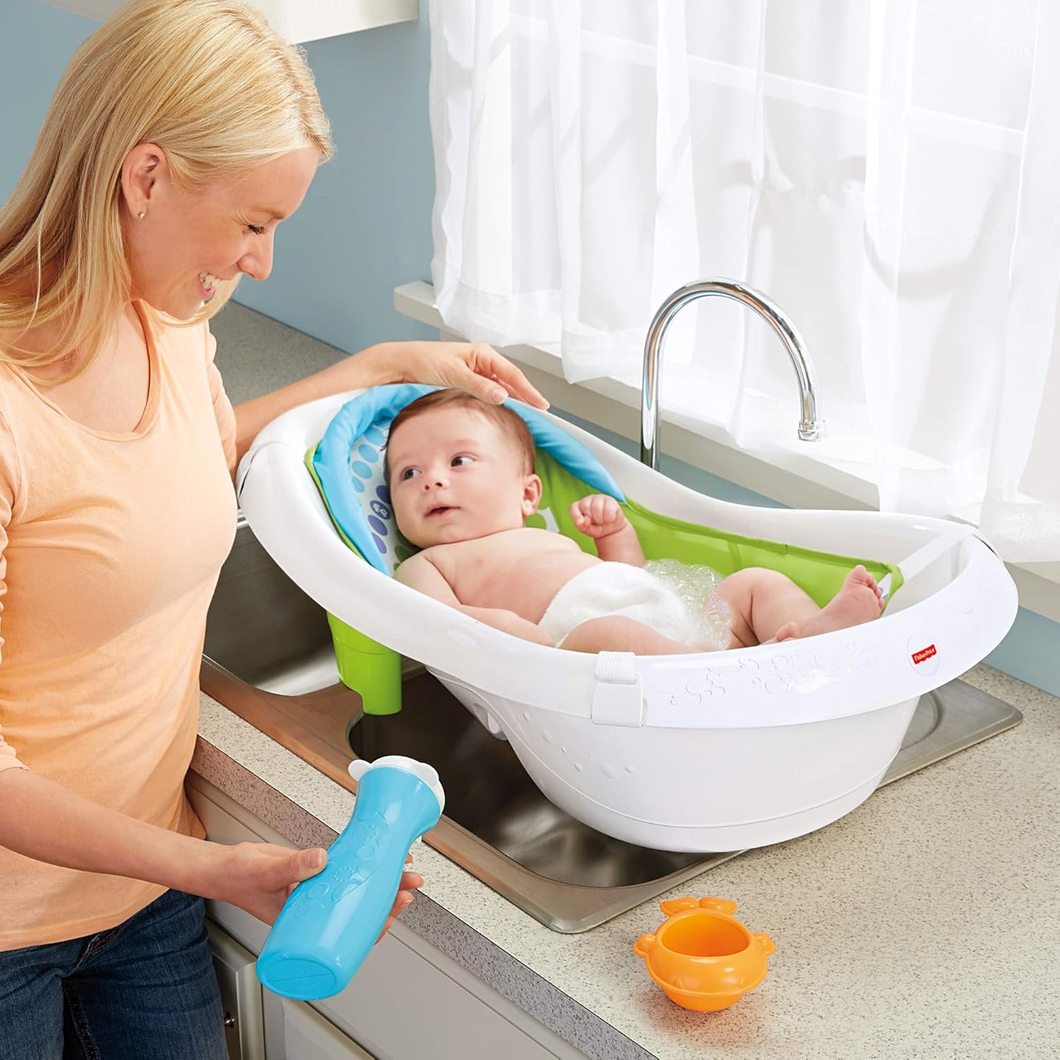 Fisher-Price 4-in-1 Sling 'n Seat Tub, Multicolor : Baby