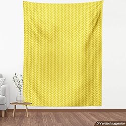 Ambesonne Yellow Chevron Fabric by The