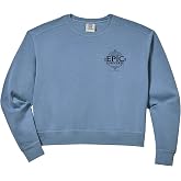 Womens Universal Epic Universe Minimalist Logo Black Pocket Hit Comfort Colors Crop Sweatshirt