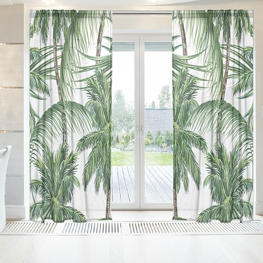 Amazon Com Alaza Elegant Voile Window Long Sheer Curtain 2 Panels