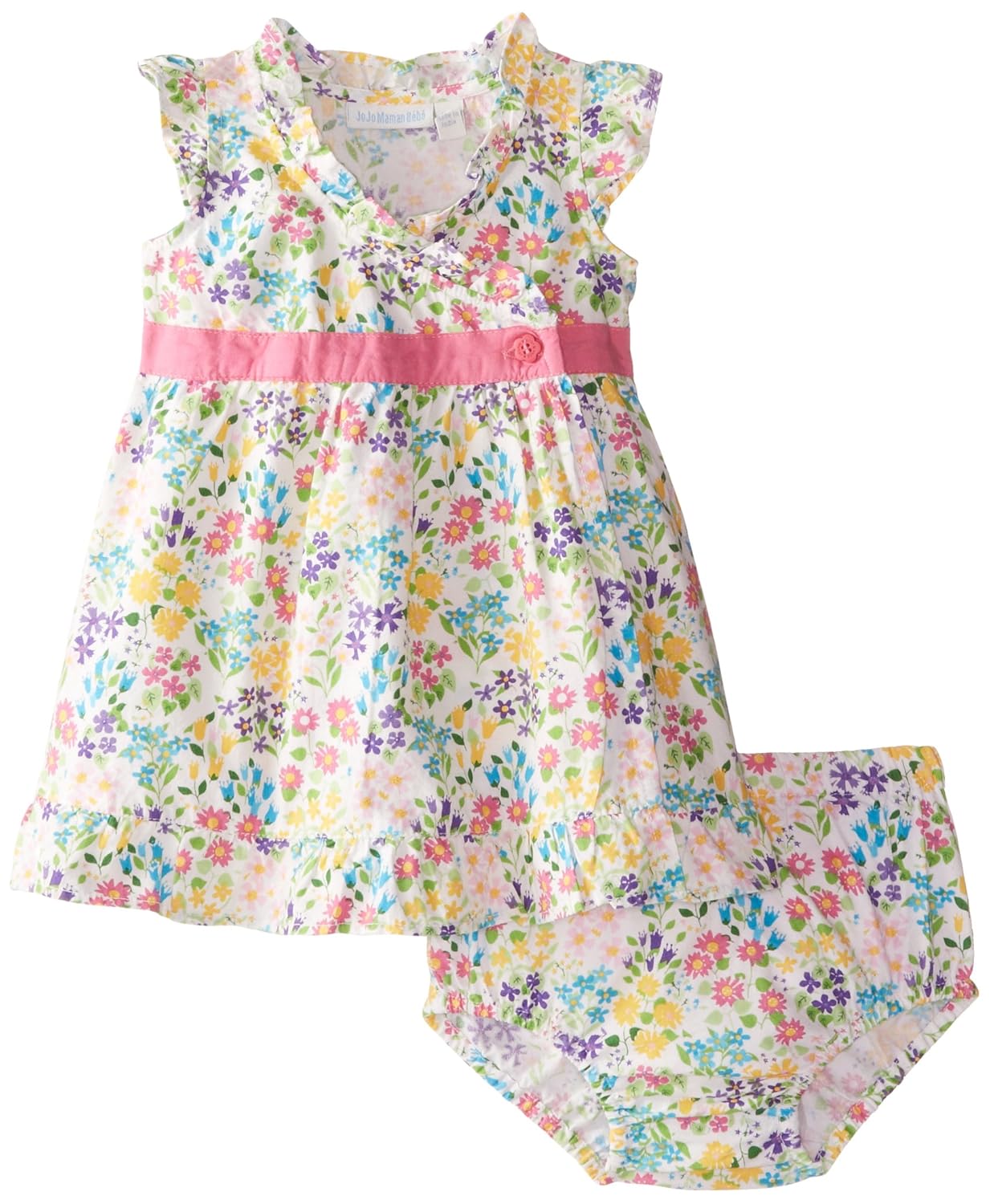 Buy Jojo Maman Bebe Baby Girls' Baby Dress with Knickers, Wildflower, 6