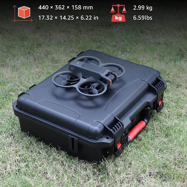 DROGEAR WATERPROOF HARD CASE FOR DJI AVATA 2 FLY MORE COMBO | FITS DJI GOGGLES 3 (NOT FOR GOGGLES N3)/ RC MOTION 3 / FPV REMOTE CONTROLLER 3 AND ACCESSORIES | UP TO 8 BATTERIES | SHOCKPROOF, DUSTPROOF