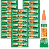 24 X 3g Super Glue Clear, Strong Adhesive Superglue Crazy Fast Drying Cyanoacrylate Glue Tubes with Cap for Shoe Repair, Plastic, Rhinestone Jewelry, Metal, DIY Crafts (Waterproof &amp; Individual)