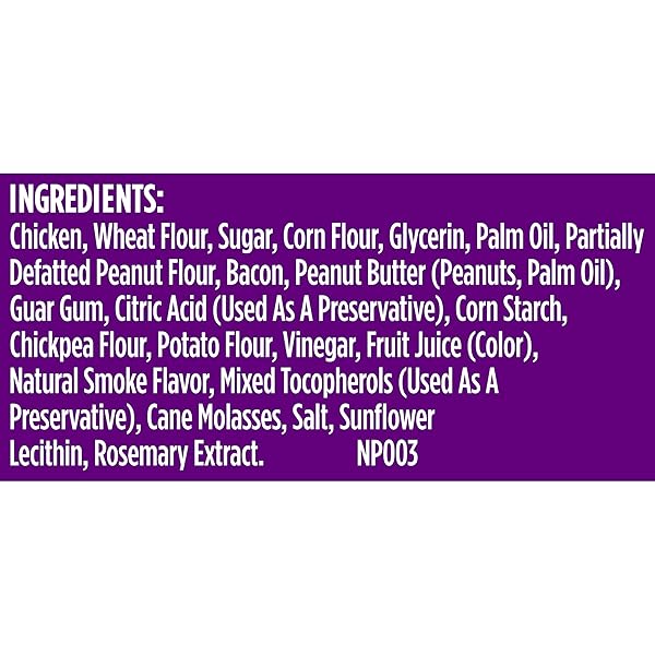 NUTRISH TRIPLE DELIGHTS PREMIUM DOG TREATS FOR DOGS WITH REAL CHICKEN, BACON, AND PEANUT BUTTER, 28 OZ. POUCH