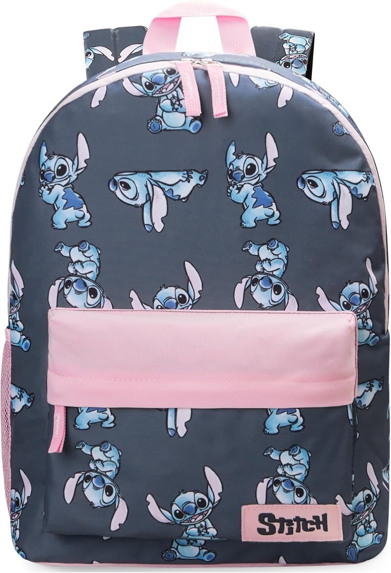 Disney Stitch Backpack for Girls Navy Pink Rucksack School Bag