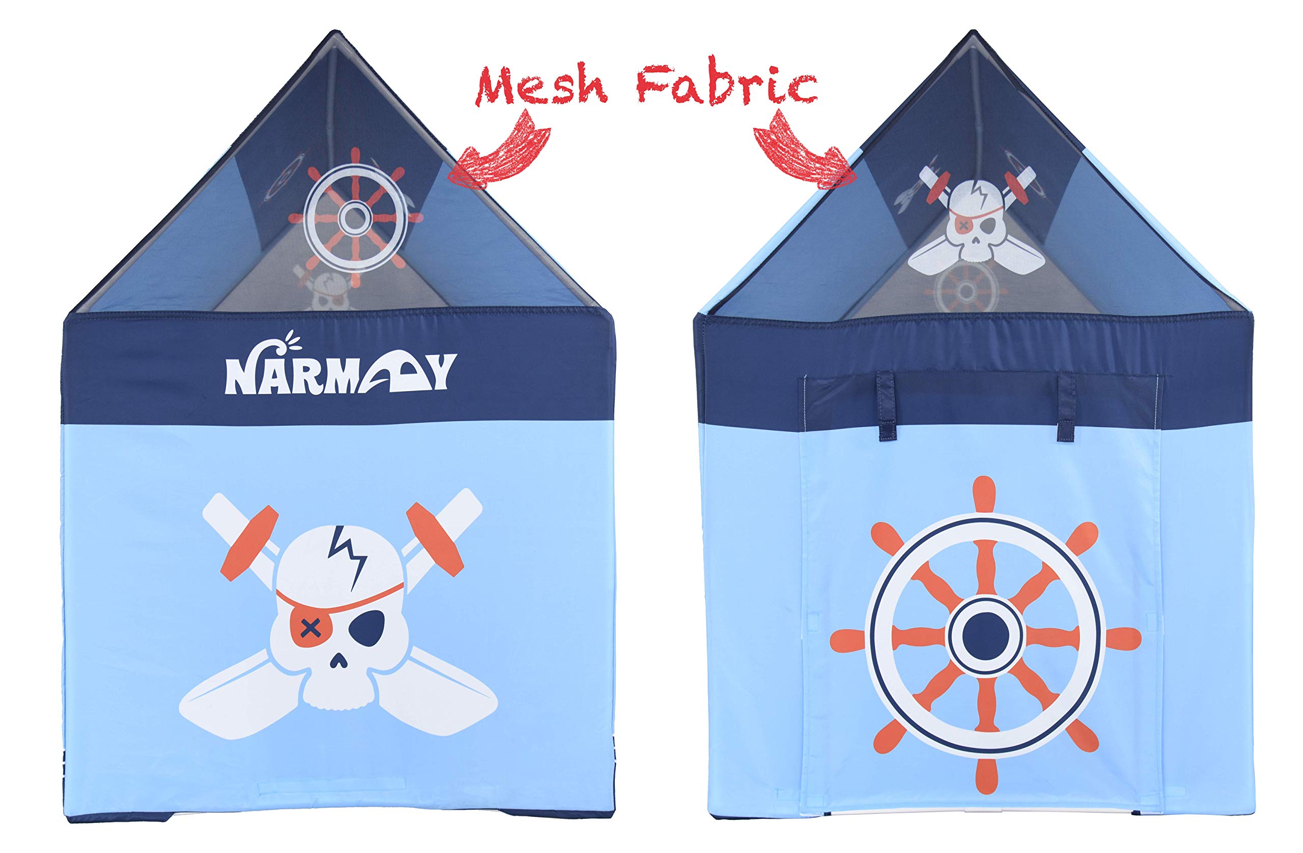 NARMAY® Play Tent Pirate Club Playhouse for Kids Indoor/Outdoor Play - 40 x 28 x 40 inch