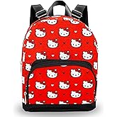 Hello Kitty Mini Backpack - 10" Exclusive Woven Small Backpack with Front Pocket | Adjusts to Fit Women, Teens, Girls, Kids