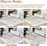Famibay 160x230cm Beige Wool Effect Rug Non Slip Low Pile Large Abstract view 6