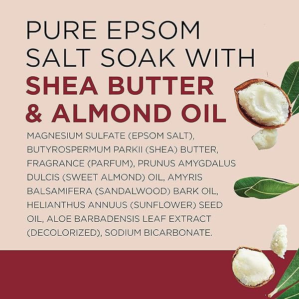 DR TEAL’S EPSOM SALT MAGNESIUM SOAK, SOFTEN & MOISTURIZE WITH SHEA BUTTER & ALMOND OIL, 3 LBS
