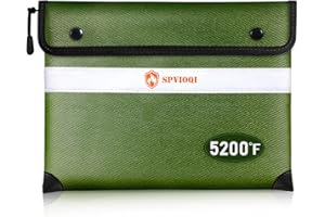 SPVIOQI Upgraded 5200°F Fireproof Document Bag - Heat Insulated, Fireproof Safe Pouch with Zipper, 8 Layers of Functional Materials, Fireproof Money Bag for Cash/Documents/Valuables, Water Resistant Fire Bag