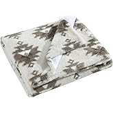 Wrangler- Throw Blanket, Faux Fur Home Decor, All Season Reversible Bedding (Clayton Ivory, 50 x 60)