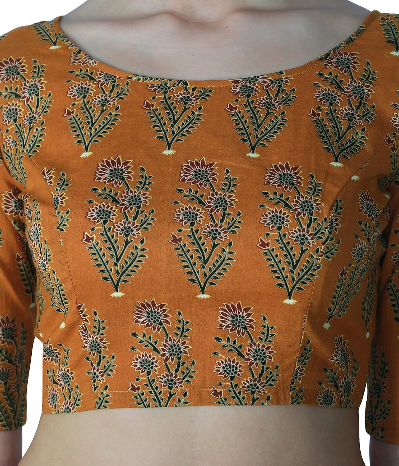 studio shringaar women's cotton back button saree blouse