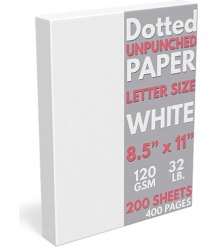Getvow A4 Dot Grid Refill Paper - 100 Sheets 200 Pages 100gsm Unpunched Loose Leaf Paper For Binders & Planners