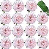 FagusHome 20 Pcs Silk Peony Artificial Flower Heads 4 inch Fake Peony Flowers Heads with Stems Artificial Peony Flower Heads in Bulk Wholesale for Crafts Decor (Pink)