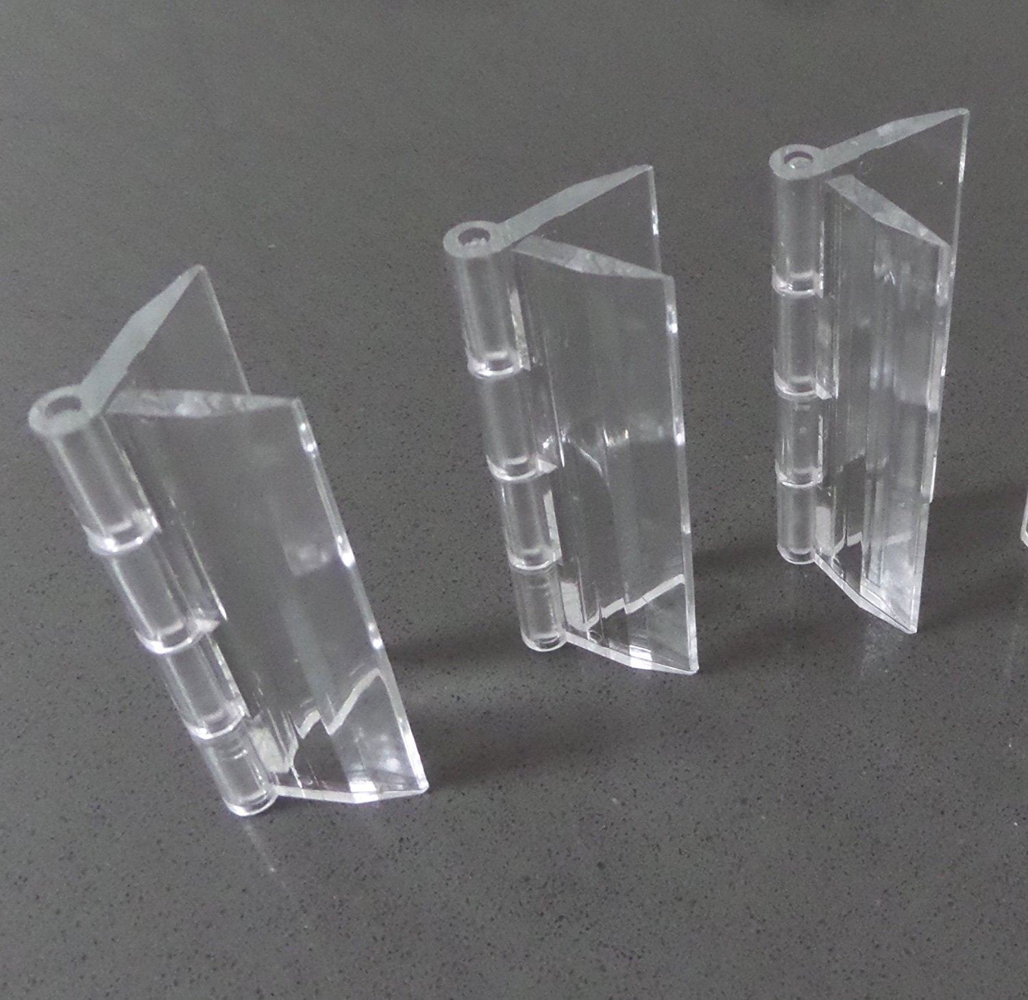 Pack of 3 Transparent Clear Plastic Acrylic 64mm Continuous Piano Hinge Hinges